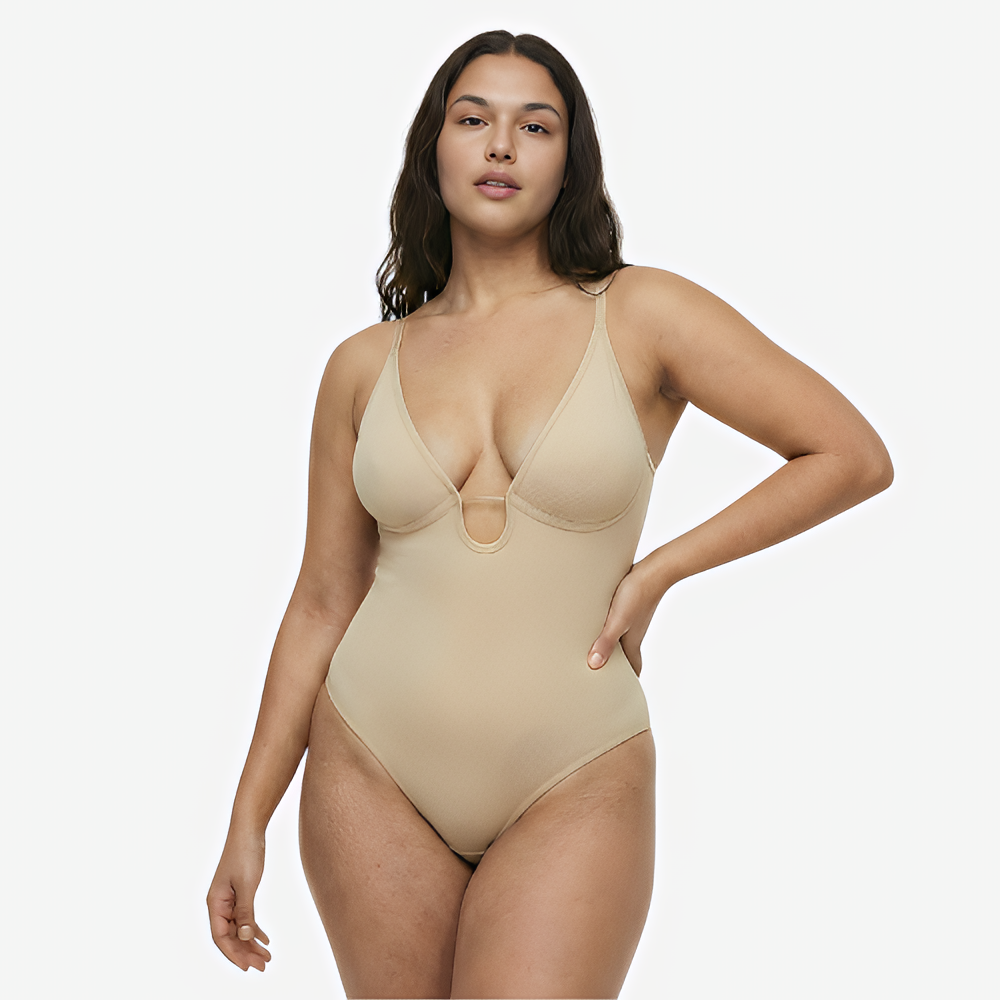 VELORA Scuplt Bodysuit – Deep V