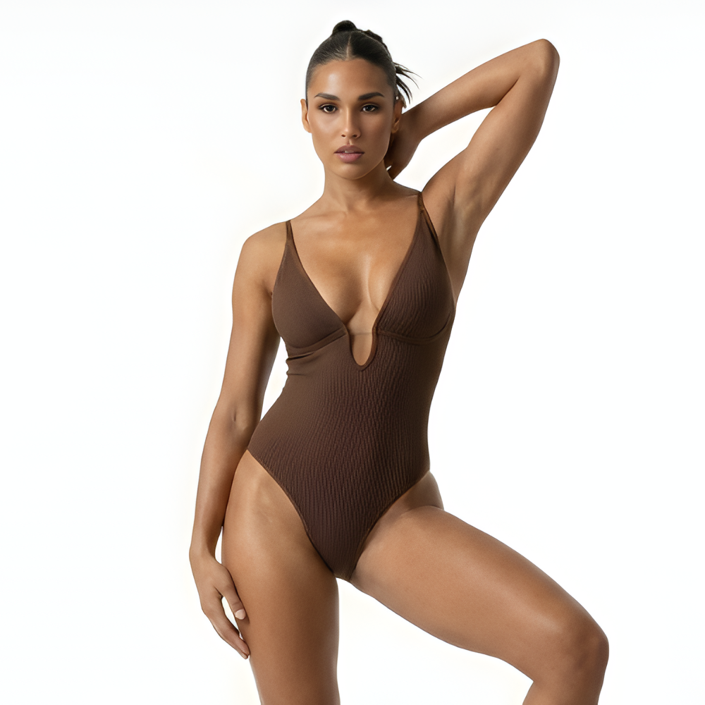 VELORA Scuplt Bodysuit – Deep V